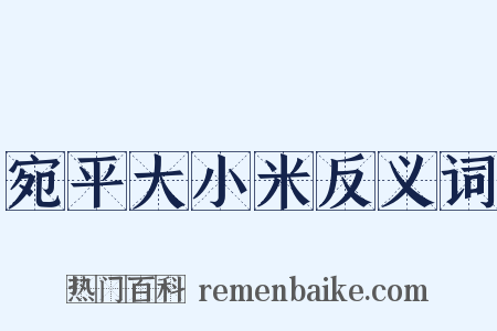 宛平大小米反义词是什么意思的图片